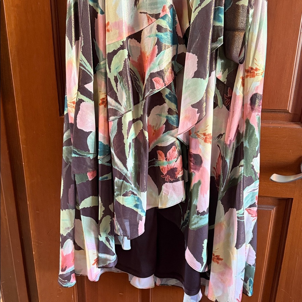 Adrianna Papell Floral Faux Wrap Dress - New w/tags Sz 16W - Picture 6 of 13